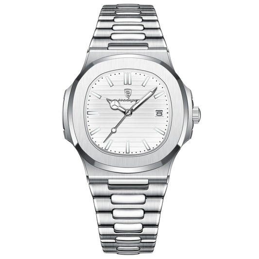 POEDAGAR Montre Homme Luxe Acier Inoxydable Étanche & Élégante